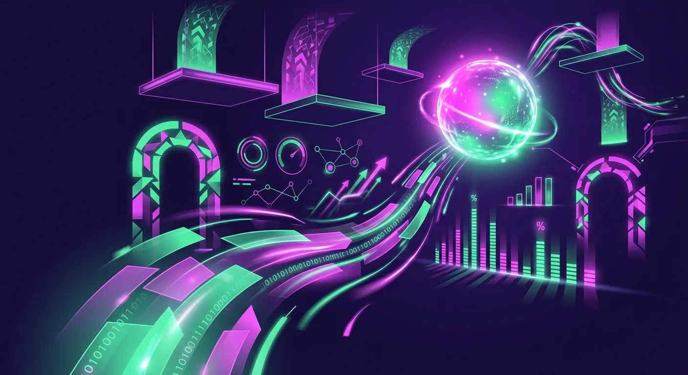 Visualisasi konsep rtp live bertema neon arcade futuristik